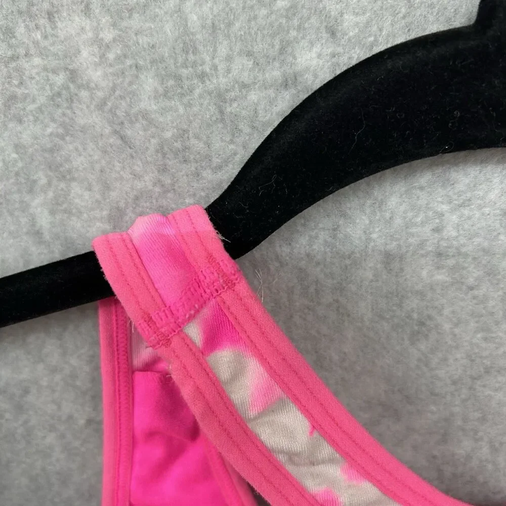Victoria Secret Pink/White Seamless Lightly Lined Sports Bra Tie Die Size XS